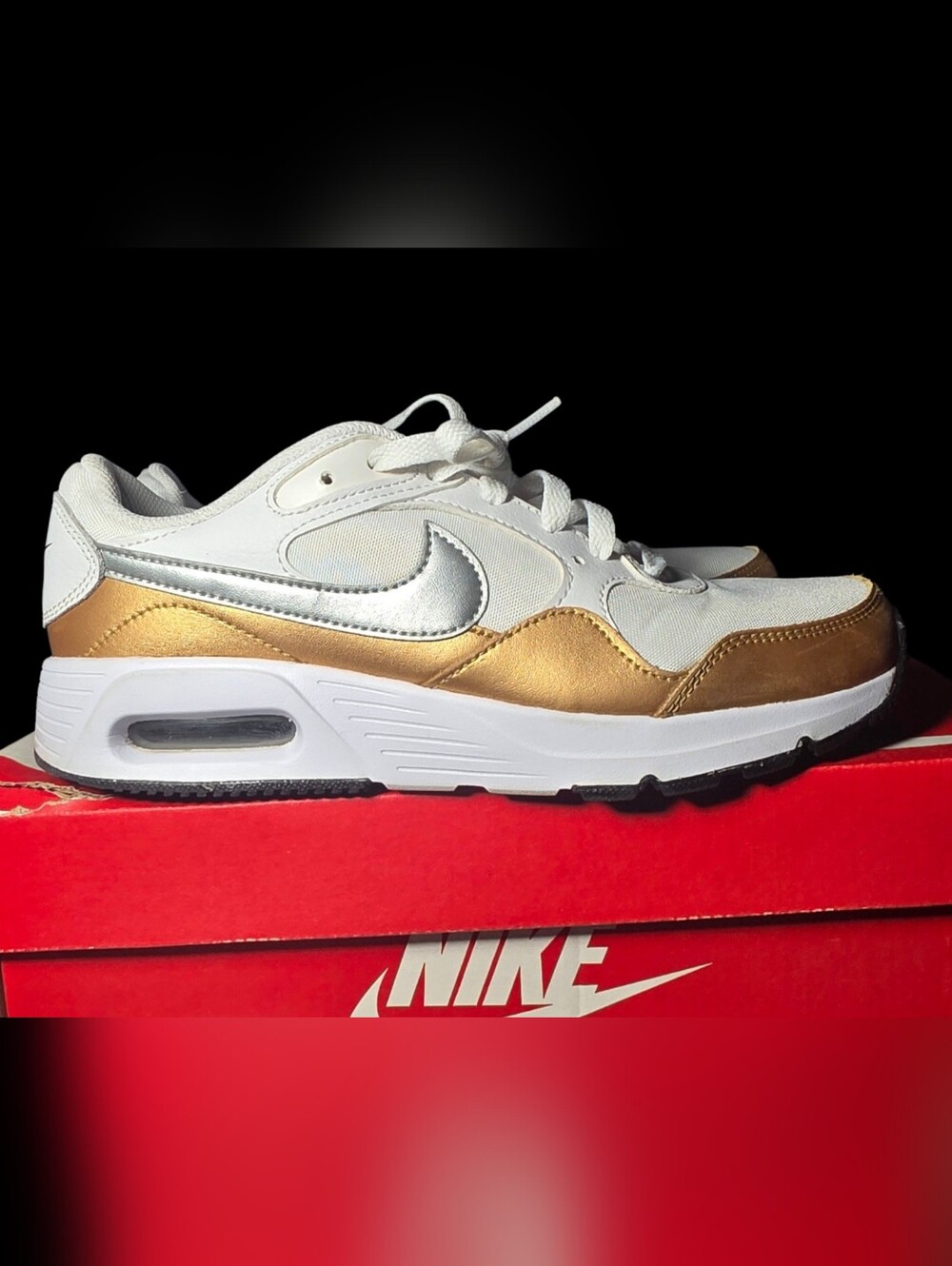Nike Air Max SC White Metallic Silver Gold Women’s Size 8.5